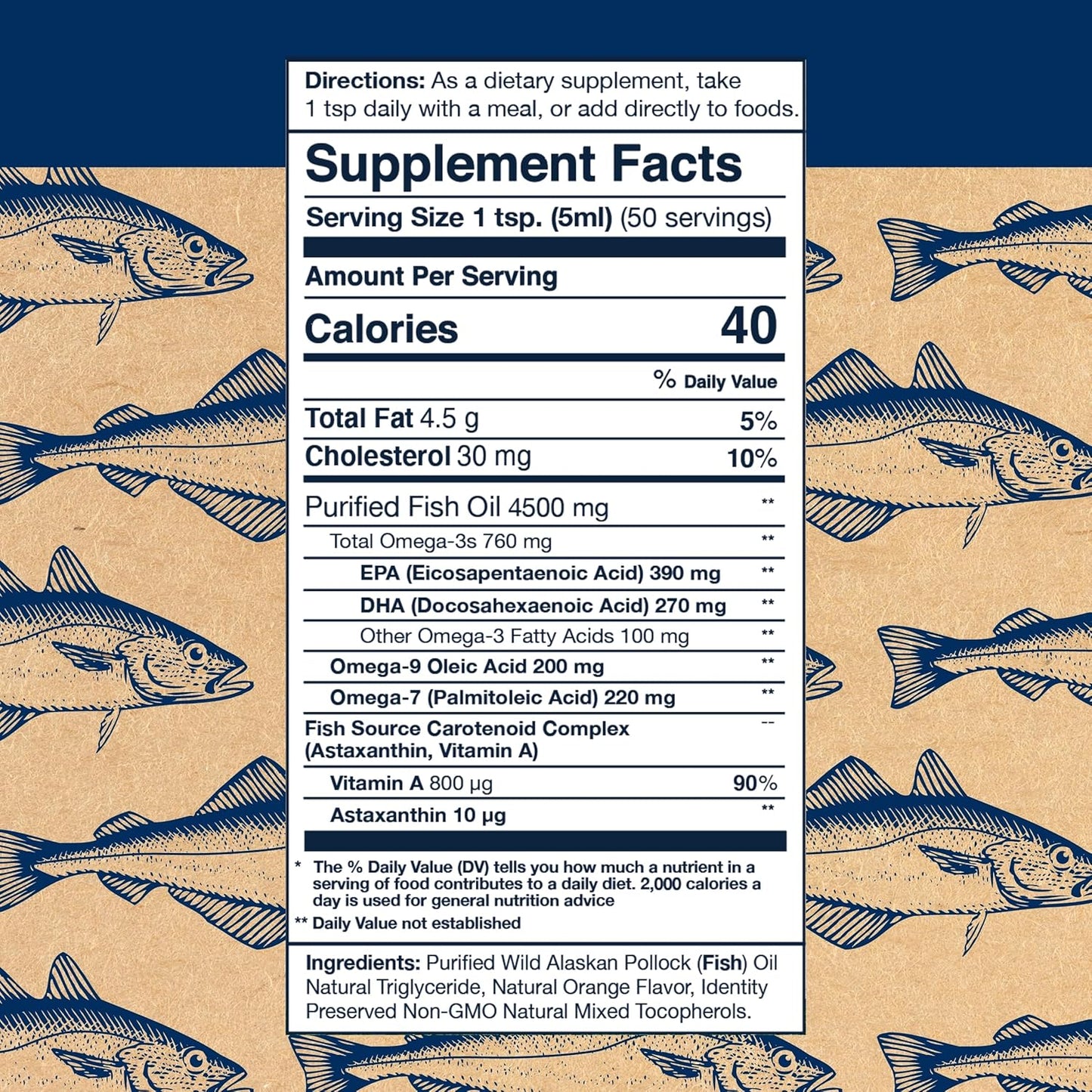 Wiley's Finest Wild Alaskan Fish Oil Orange Burst - Liquid Omega-3 Supplement with 660mg EPA and DHA - Holistic 8.45 oz Bottle (50 Servings)
