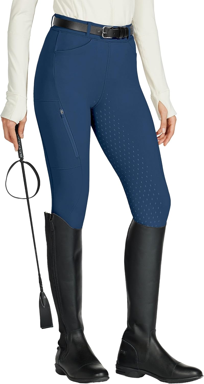 Willit Women's Full Seat Silicone Breeches with Zipped Pocket for Equestrian Horseback Riding