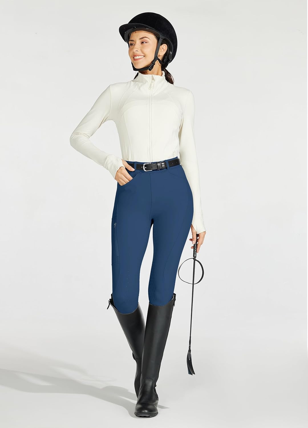 Willit Women's Full Seat Silicone Breeches with Zipped Pocket for Equestrian Horseback Riding