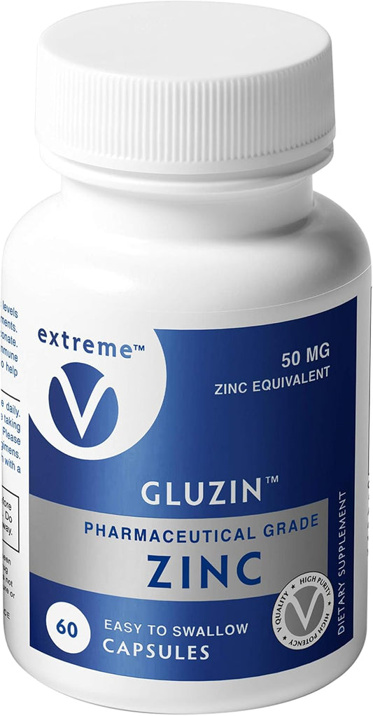 Wilson's Most Trusted Extreme V Gluzin - Pharmaceutical Grade Zinc Capsules, 50mg - 60 Count