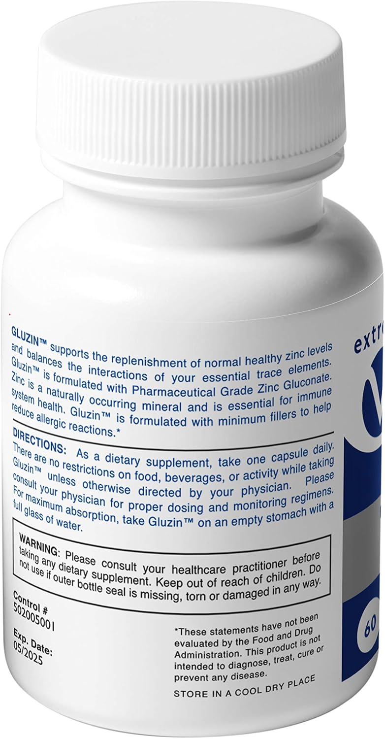 Wilson's Most Trusted Extreme V Gluzin - Pharmaceutical Grade Zinc Capsules, 50mg - 60 Count
