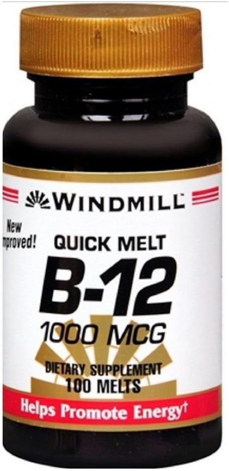 Windmill B-12 1000 Mcg Quick-Melt Tablets 100 Count Assorted Flavors