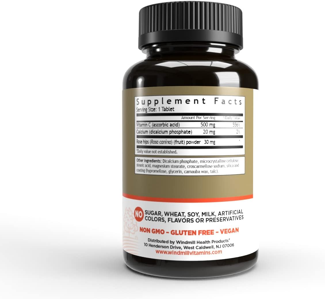 Windmill C-500 with Rose HIPS Tablets - 100 Count - Pack of 1