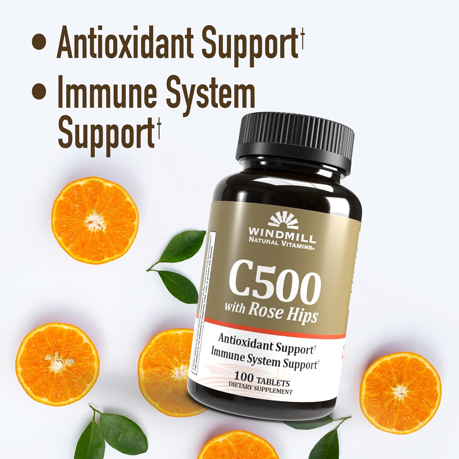 Windmill C-500 with Rose HIPS Tablets - 100 Count - Pack of 1