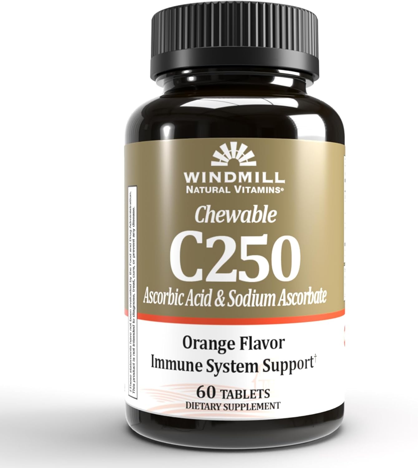 Windmill Vitamin C Tablets - 250mg Tangy Windmill Flavor - 60 Count