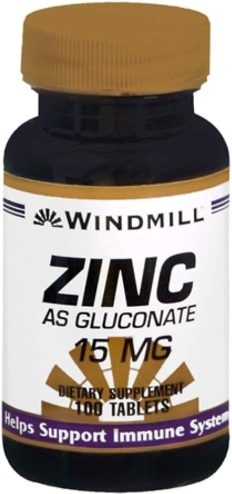 Windmill Zinc Gluconate Tablets - 15mg, 100 Count Bottle
