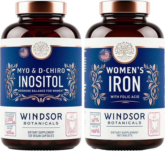 Windsor Botanicals Inositol and Iron Tablets for Women's Fertility and Pregnancy Support
