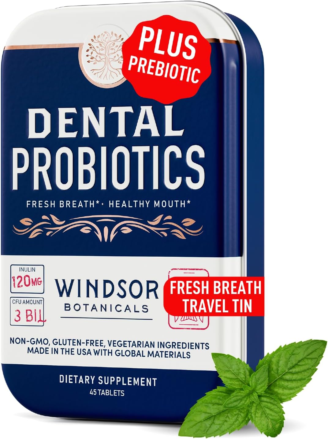 WINDSOR BOTANICALS Lactobacillus Salivarius Probiotic and Dental Health Bundle for Oral Care