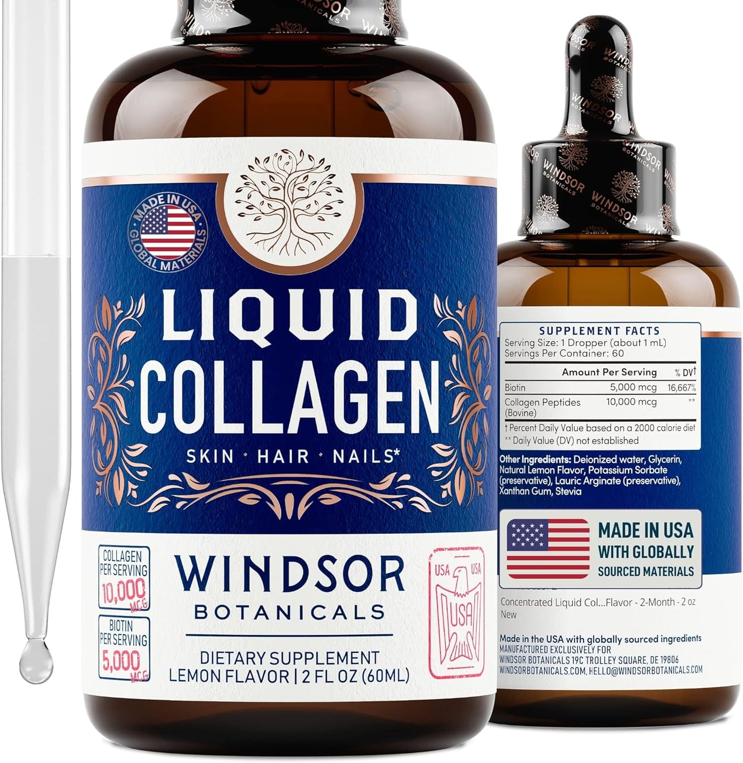 WINDSOR BOTANICALS Liquid Collagen and Appetite Suppressant Beauty Wellness Combo - BoostGo Australia