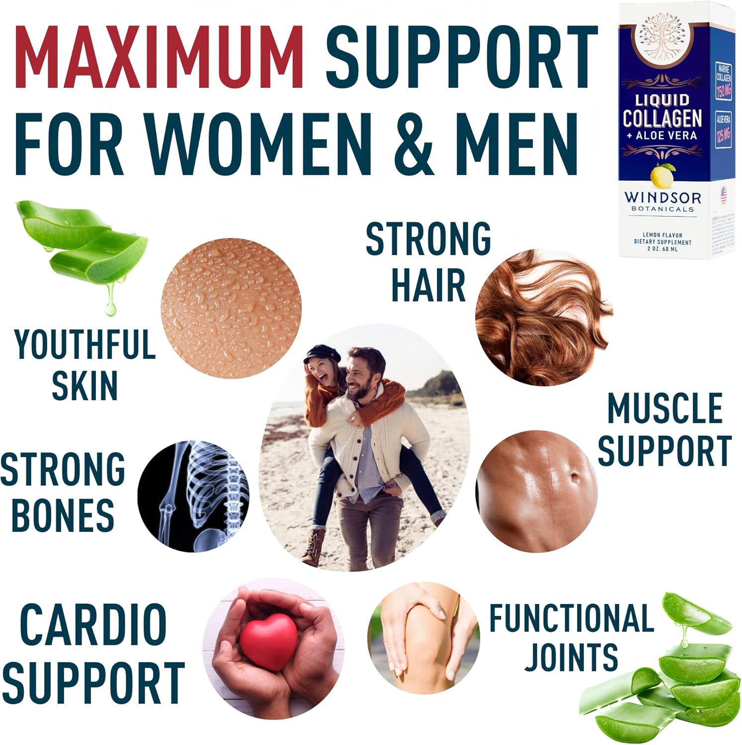 WINDSOR BOTANICALS Liquid Collagen Marine Beauty and Appetite Suppressant Diet Bundle