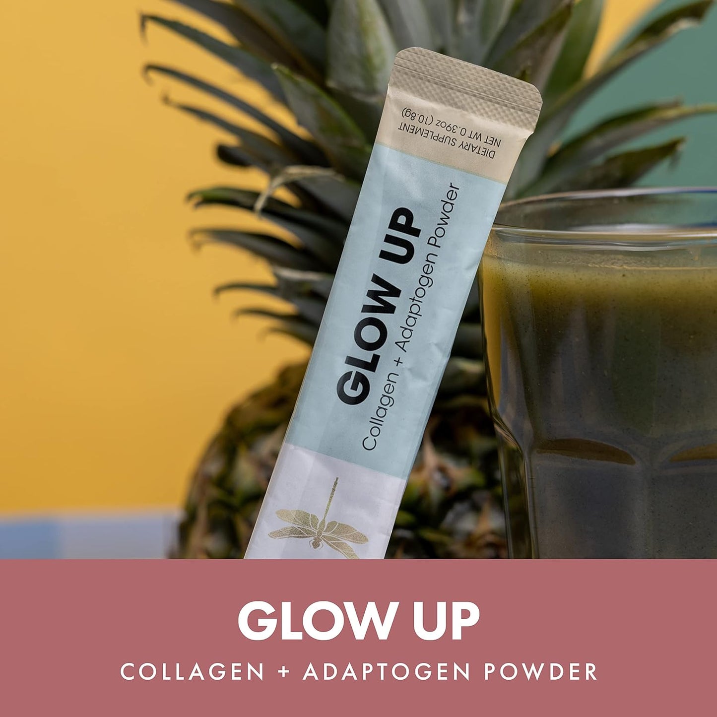 Winged Wellness Glow Up Collagen Powder for Women | Grass Fed Peptides with Schisandra, Snow Mushroom, Vitamin C & Biotin | Unflavored, Non GMO | Better Hair, Skin, Nails