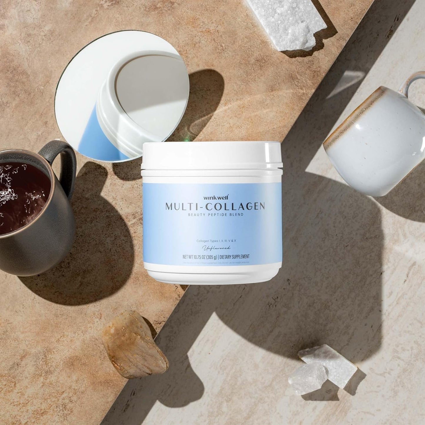 Wink Naturals Multi Collagen Protein Powder - Unflavored Blend for Skin, Hair, Nails, Joints, and Immune Health - Types I, II, III, V, X