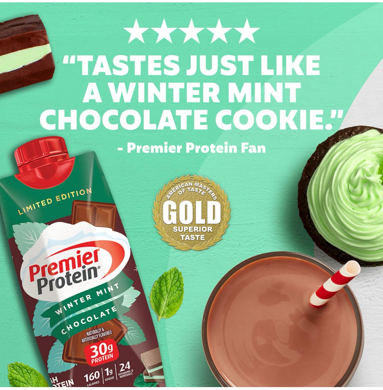 Winter Mint Chocolate Premier Protein Shake - 11 Fl Oz - Single Pack