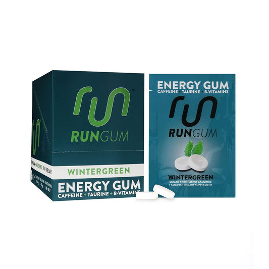 Wintergreen Chewing Gum by RUN GUM, 24 pieces per Box (Pack of 12) - BoostGo Australia