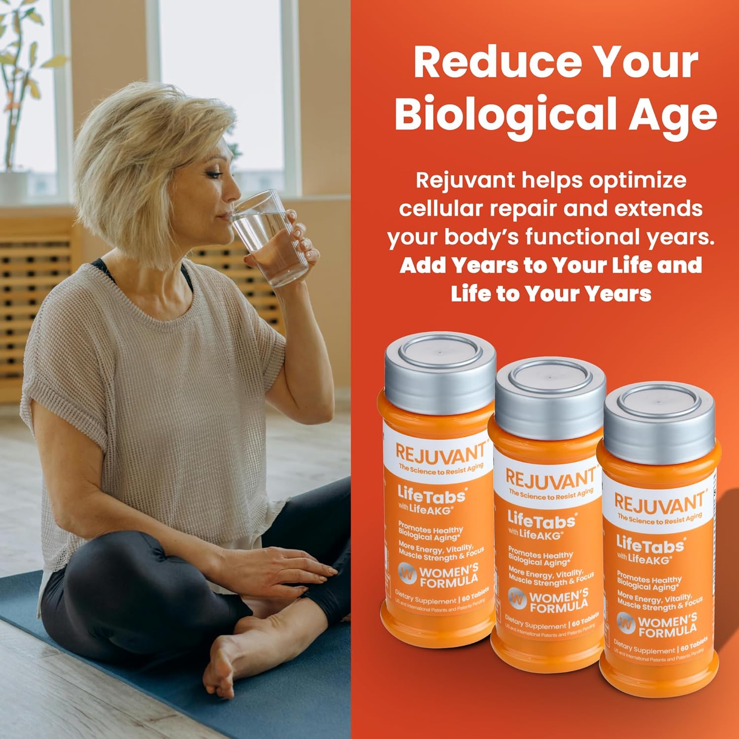 Women's AKG Longevity Supplement 1000MG Ultra - 180 Capsules - Supports Cell Repair & Quality of Life - Vitamin Rich Formula