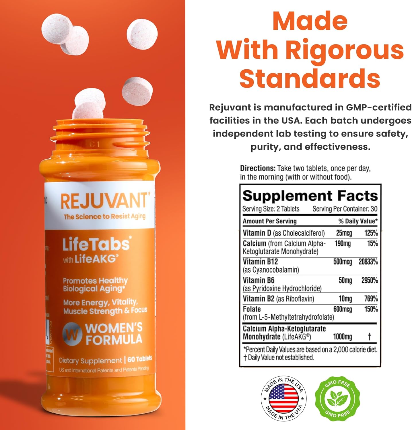 Women's AKG Longevity Supplement 1000MG Ultra - 180 Capsules - Supports Cell Repair & Quality of Life - Vitamin Rich Formula