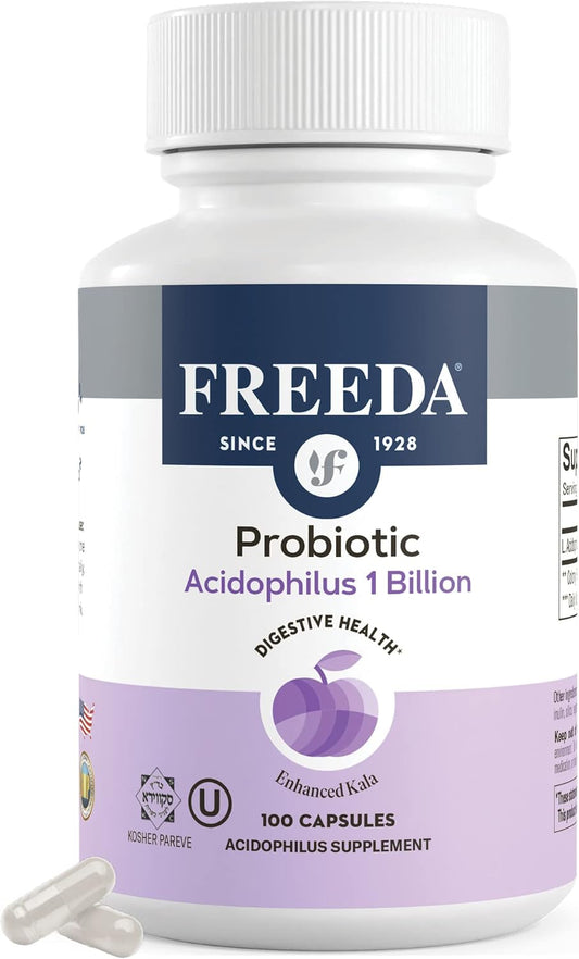 Women's and Men's Acidophilus Probiotic 1 Billion CFU - Lactobacillus Probiotics for Digestive Health - Gut Health Supplement (100 Capsules)