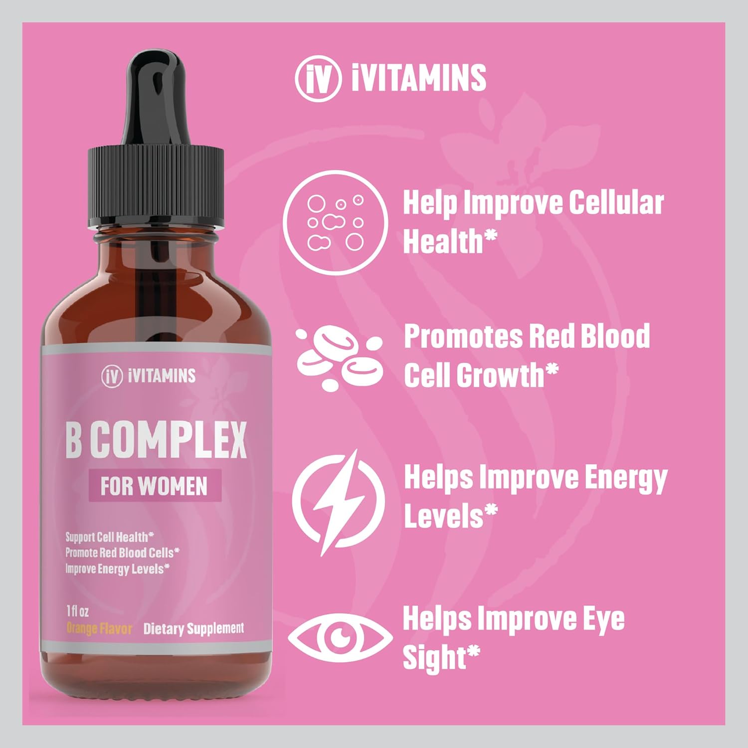Women's B Complex Vitamins Liquid Supplement | Boosts Brain Function, Energy, Digestion & More | B12 Complex | 1 fl oz