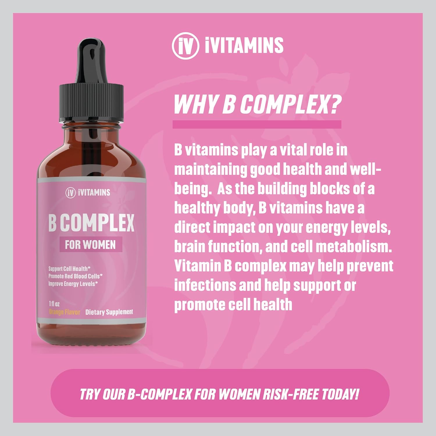Women's B Complex Vitamins Liquid Supplement | Boosts Brain Function, Energy, Digestion & More | B12 Complex | 1 fl oz