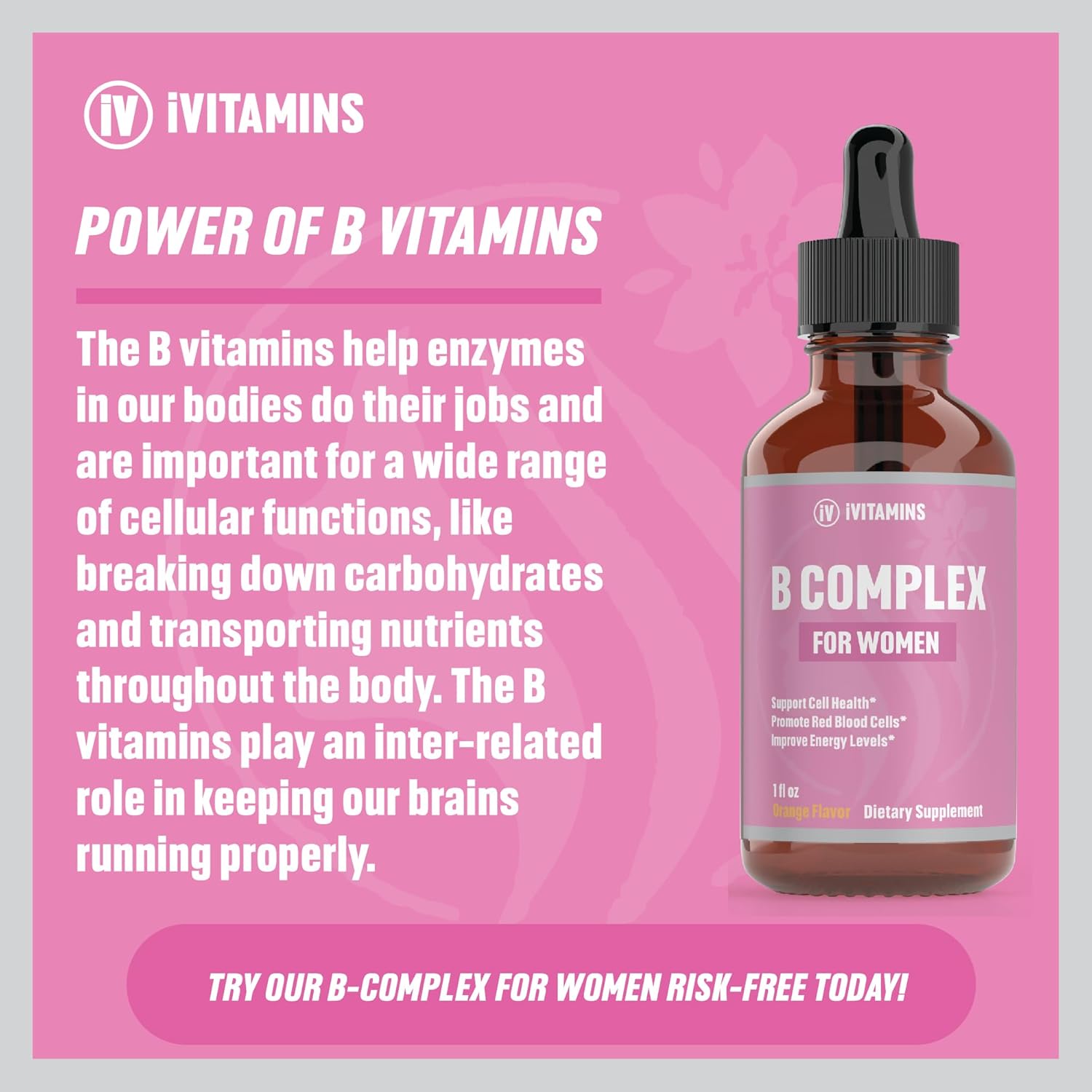 Women's B Complex Vitamins Liquid Supplement | Boosts Brain Function, Energy, Digestion & More | B12 Complex | 1 fl oz