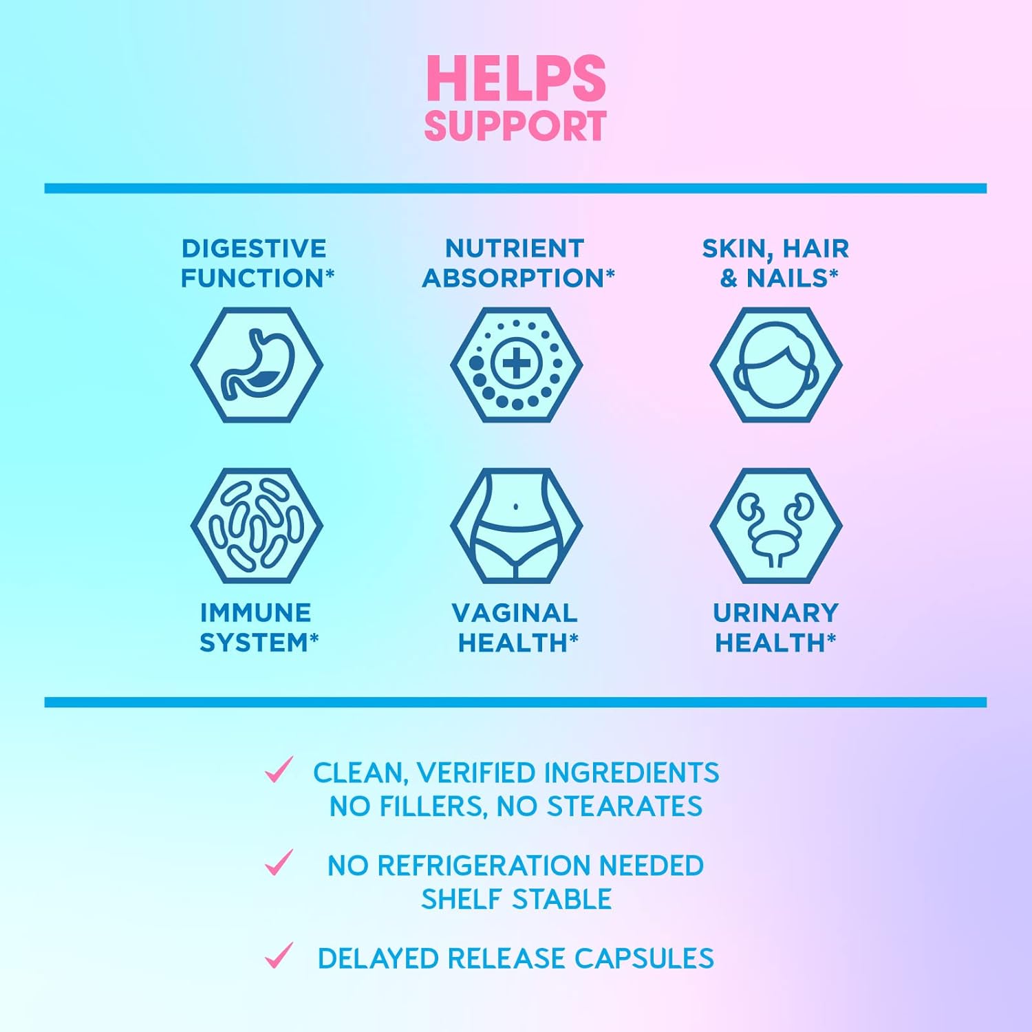 Women's Beauty Probiotics Supplement with 35 Billion CFU, 14 Strains, Biotin, Collagen, Prebiotics - Digestive Health, Hair, Skin, Nails, Vaginal Support - 30 Capsules, Shelf Stable