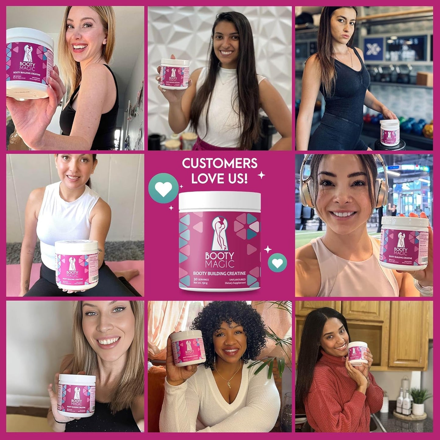 Women's Booty Building Creatine Powder - Enhance Glute Gains and Muscle Growth, Micronized for Best Big Booty Results - 30 Servings - BoostGo Australia