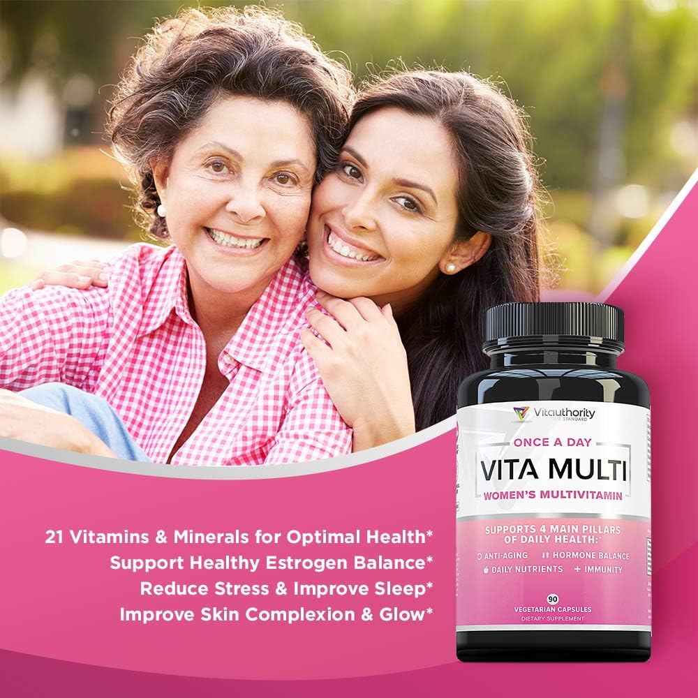 Women's Daily Multi-Vitamin with DIM, Iodine, Ashwagandha for Youthful Complexion - 30 Day Supply