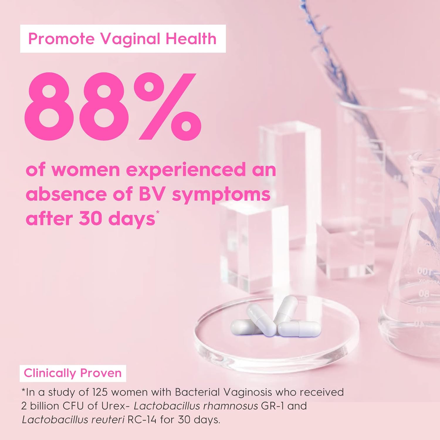 Women's Daily Probiotic with Prebiotics, Cranberry & 18 Strains - 60 Billion CFU for Digestive, Vaginal, & UTI Health - Non-GMO - 30ct