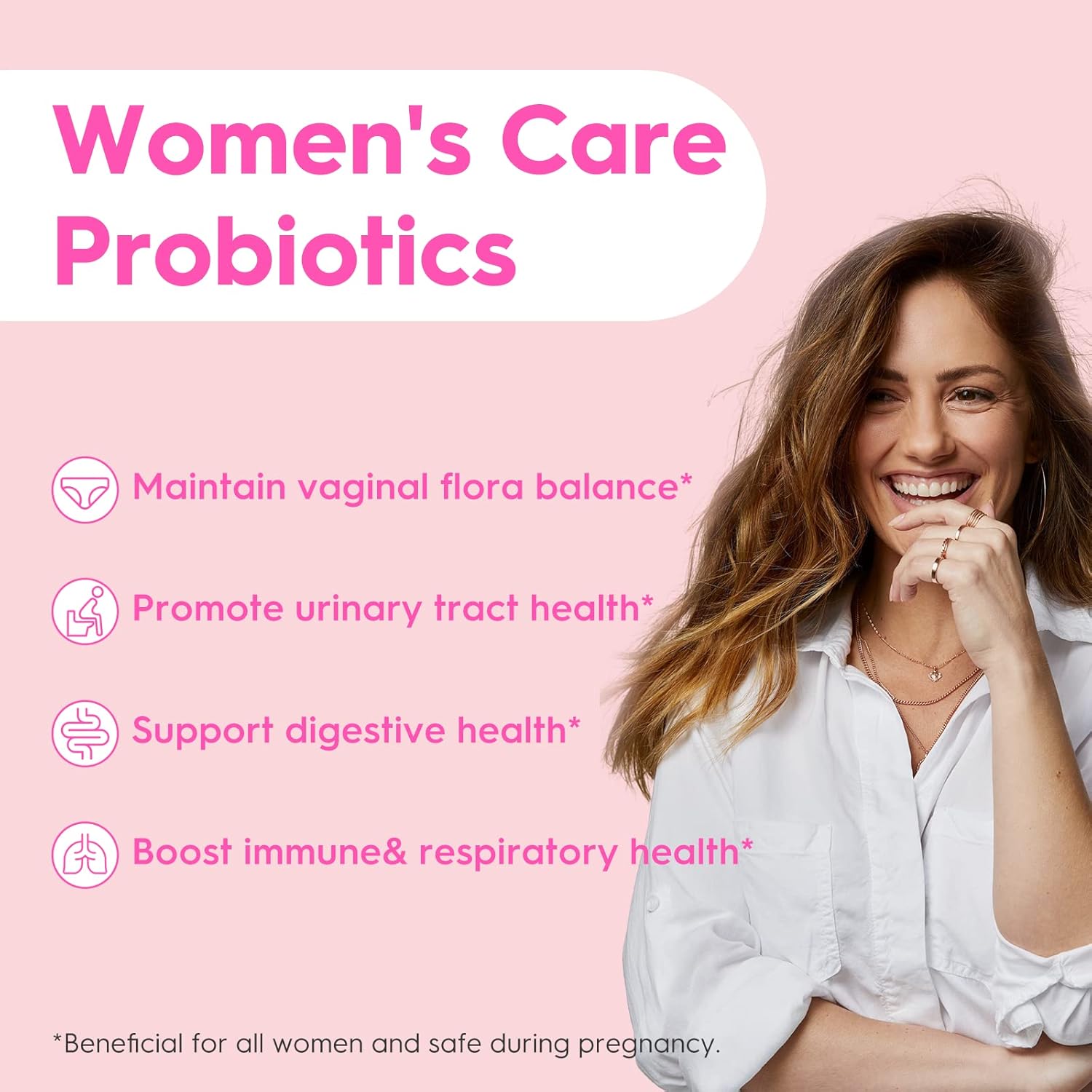Women's Daily Probiotic with Prebiotics, Cranberry & 18 Strains - 60 Billion CFU for Digestive, Vaginal, & UTI Health - Non-GMO - 30ct