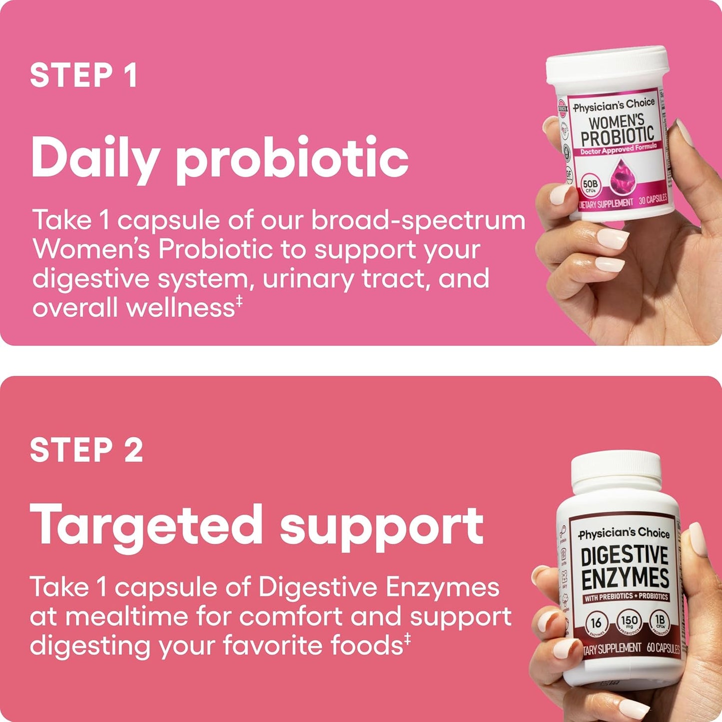 Women's Digestive Health Bundle: Probiotics + Digestive Enzymes by Physician's CHOICE