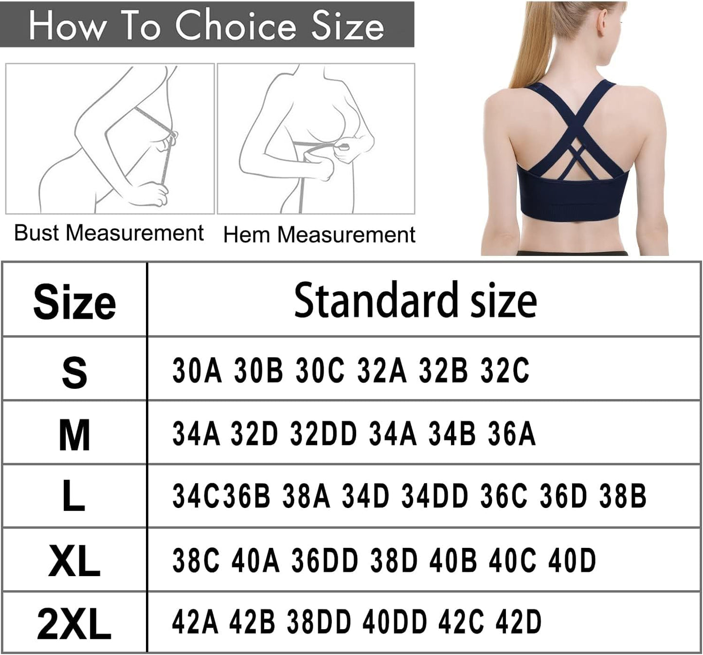 Women's Double Couple Padded High Impact Sports Bras with Seamless Criss Cross Back - Ideal for Workouts and Gym Activities