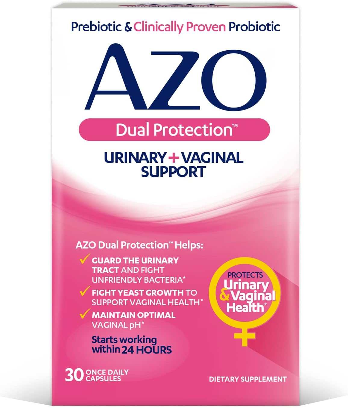 Women's Dual Protection Probiotic + Cranberry Supplement | Urinary & Vaginal Support | Non-GMO | 30 Count