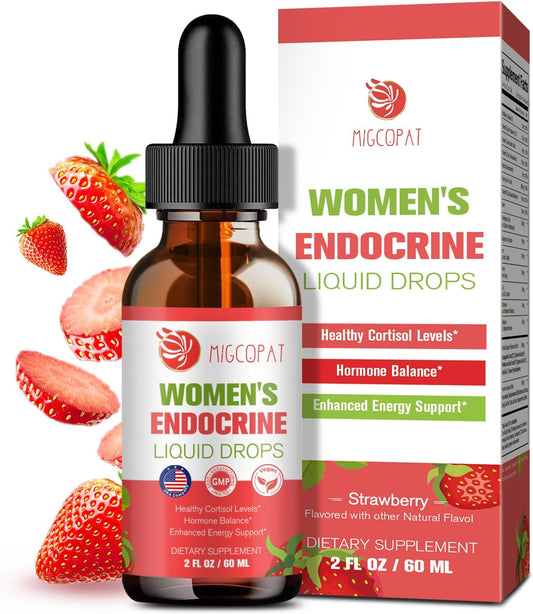 Women's Endocrine Support Liquid Drops - Supports Healthy Cortisol, Hormonal Balance, Gut Health, Mood, and Sleep - Multivitamin with Inositols, Rhodiola, DIM - Migcopat - BoostGo Australia