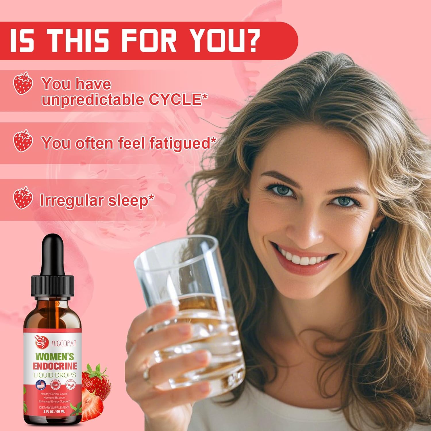 Women's Endocrine Support Liquid Drops - Supports Healthy Cortisol, Hormonal Balance, Gut Health, Mood, and Sleep - Multivitamin with Inositols, Rhodiola, DIM - Migcopat - BoostGo Australia