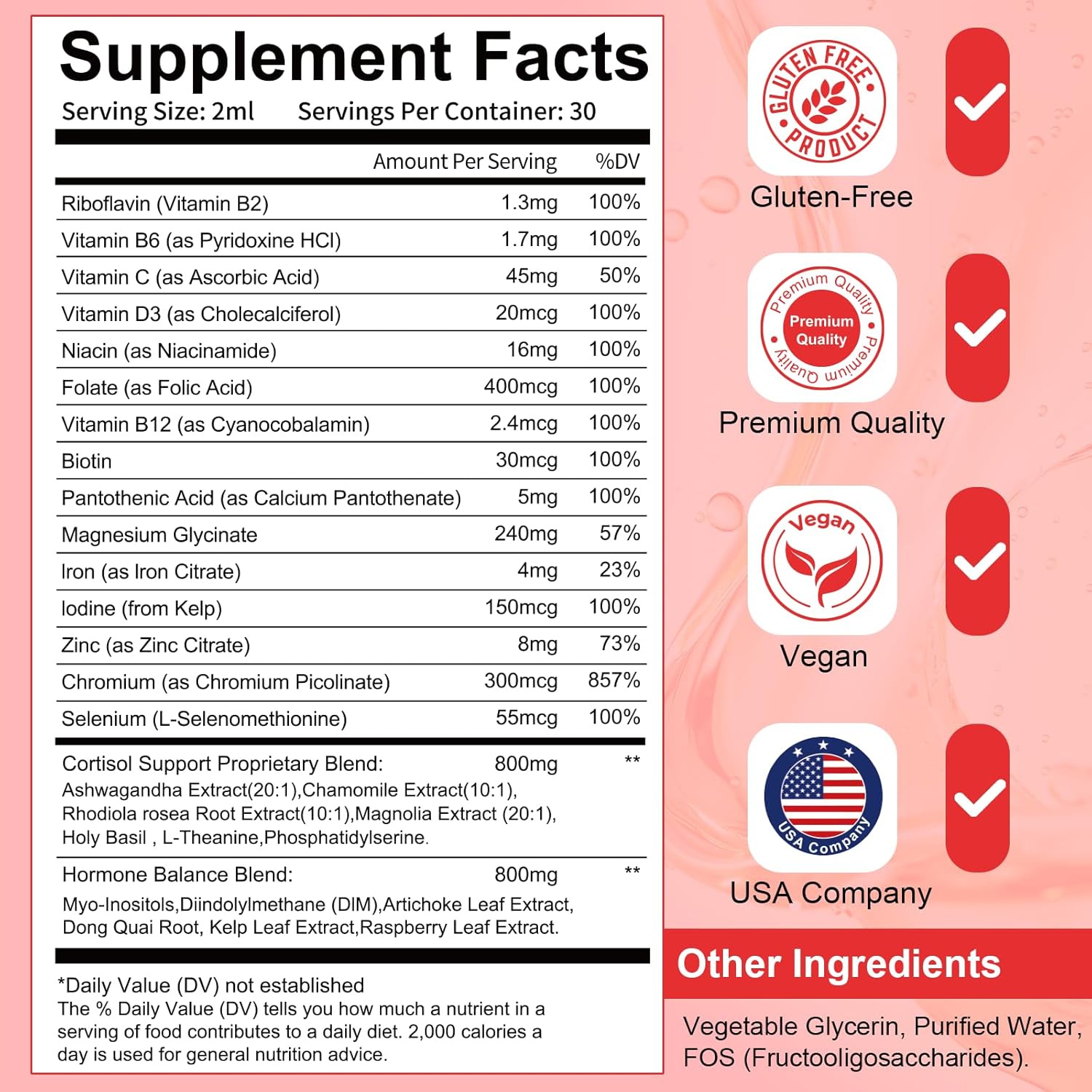 Women's Endocrine Support Liquid Drops - Supports Healthy Cortisol, Hormonal Balance, Gut Health, Mood, and Sleep - Multivitamin with Inositols, Rhodiola, DIM - Migcopat - BoostGo Australia