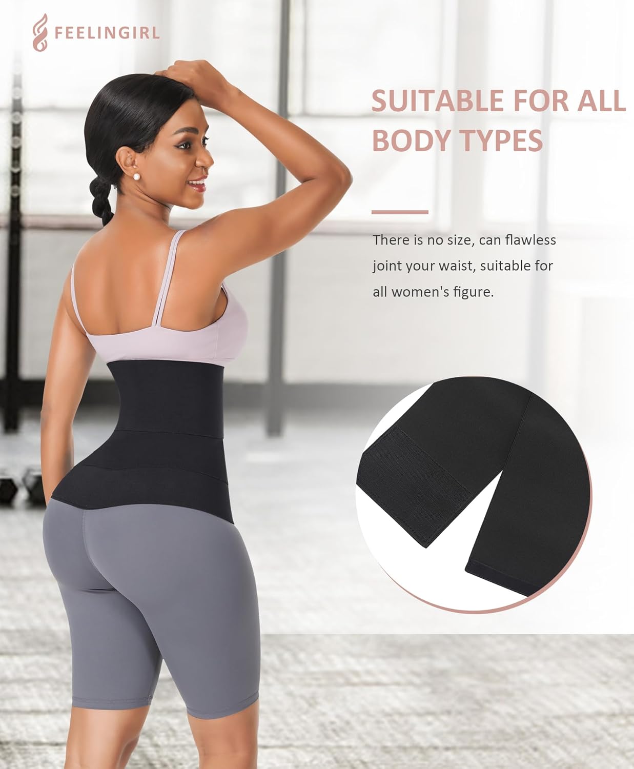Women's FeelinGirl Long Torso Waist Trainer Bandage Wrap Trimmer Belt - Tummy & Belly Body Shaper