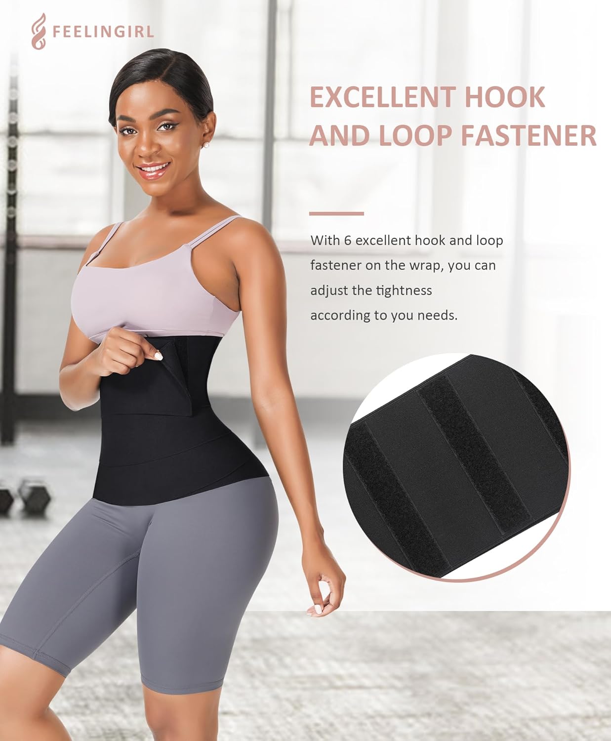 Women's FeelinGirl Long Torso Waist Trainer Bandage Wrap Trimmer Belt - Tummy & Belly Body Shaper