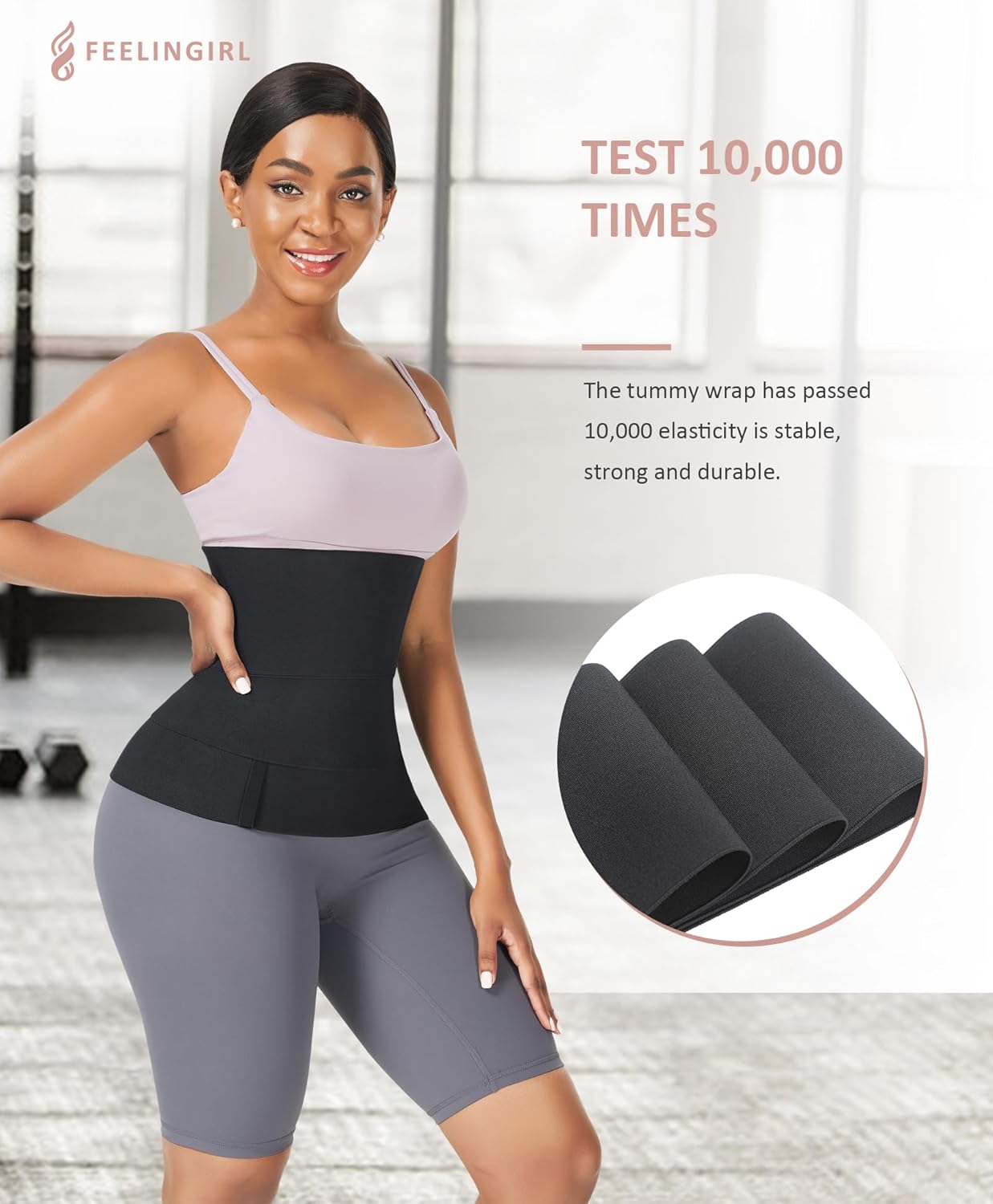 Women's FeelinGirl Long Torso Waist Trainer Bandage Wrap Trimmer Belt - Tummy & Belly Body Shaper