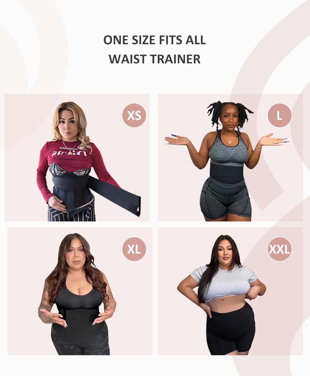 Women's FeelinGirl Long Torso Waist Trainer Bandage Wrap Trimmer Belt - Tummy & Belly Body Shaper