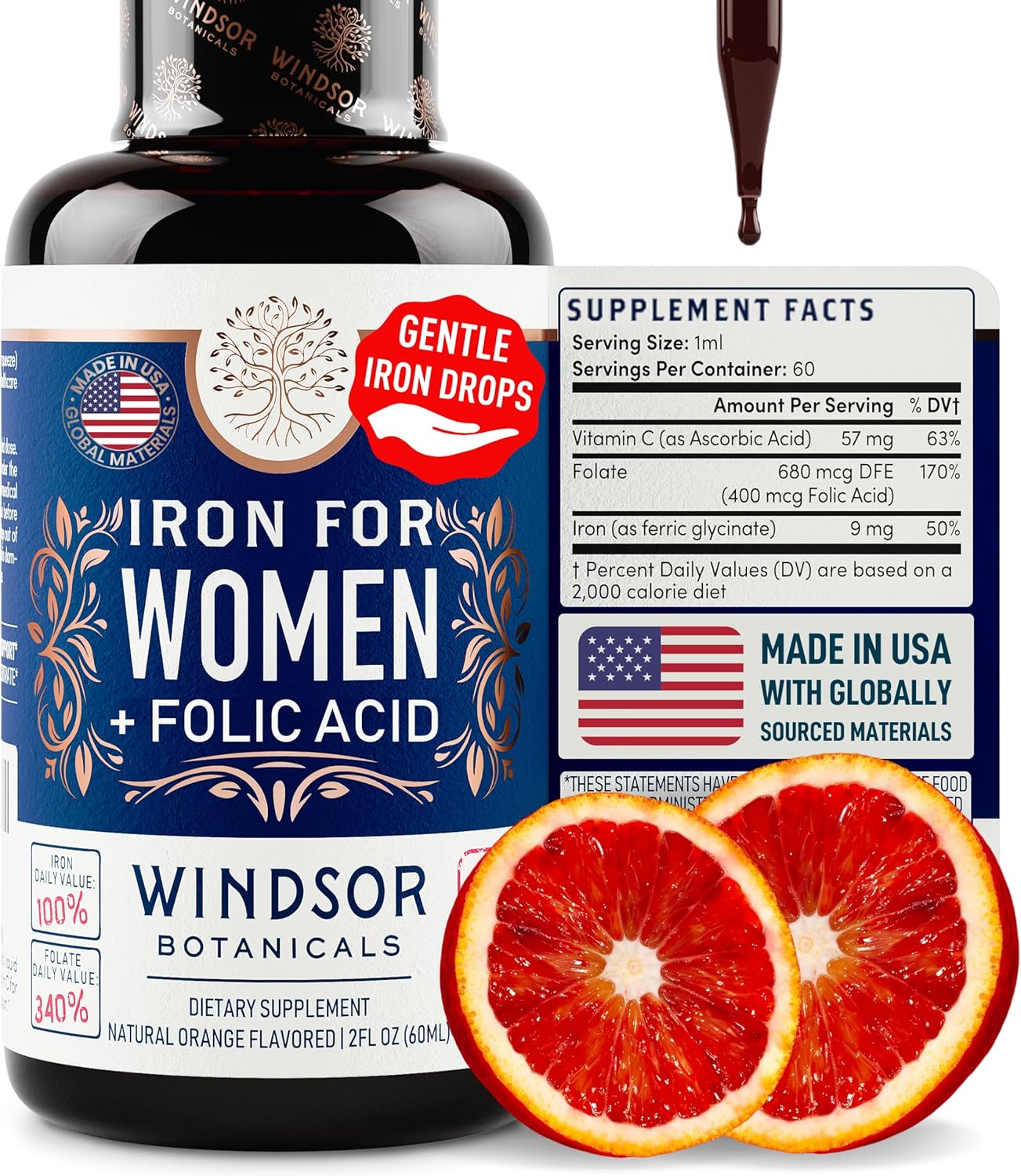 Women's Fertility and Pregnancy Support Bundle with Inositol and Iron from Windsor Botanicals