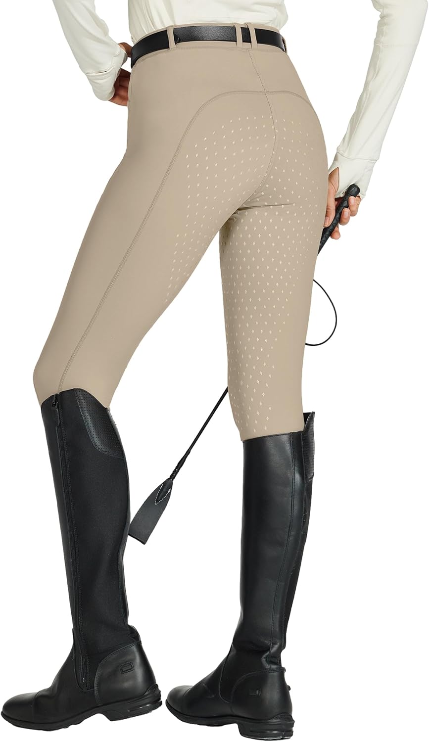 Women's Full Seat Silicone Breeches with Zipped Pocket for Horseback Riding