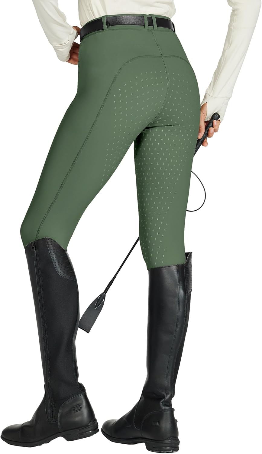 Women's Full Seat Silicone Riding Pants with Zipped Pocket for Equestrian Horseback Riding