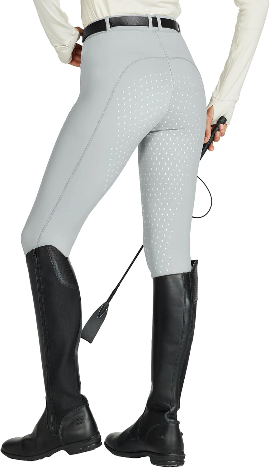 Women's Full Seat Silicone Riding Pants with Zipped Pocket for Equestrian Horseback Riding