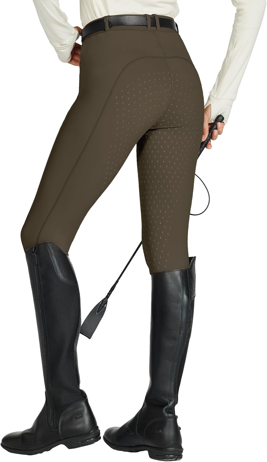 Women's Full Seat Silicone Riding Pants with Zippered Pocket - Equestrian Breeches for Horseback Riding