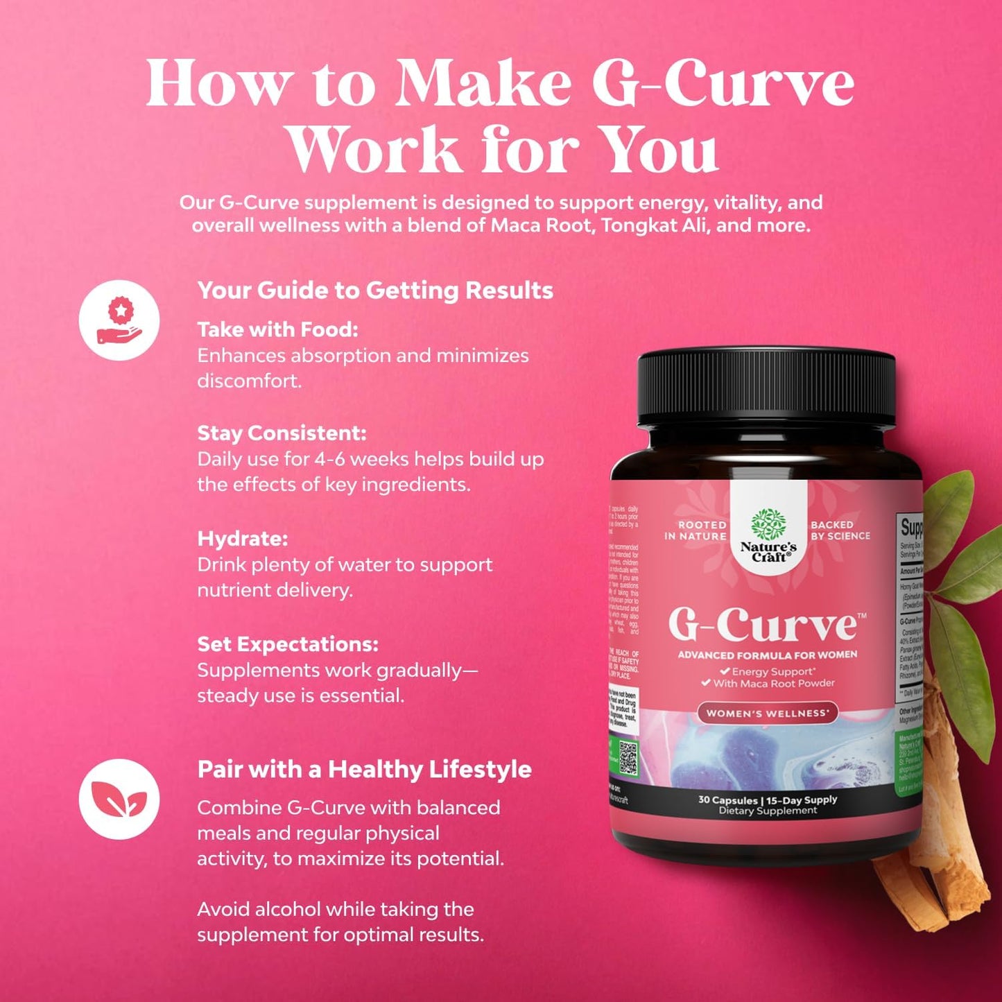 Women's G Curve Horny Goat Weed with Maca Root and Tribulus Terrestris - Boost Energy and Performance for Women