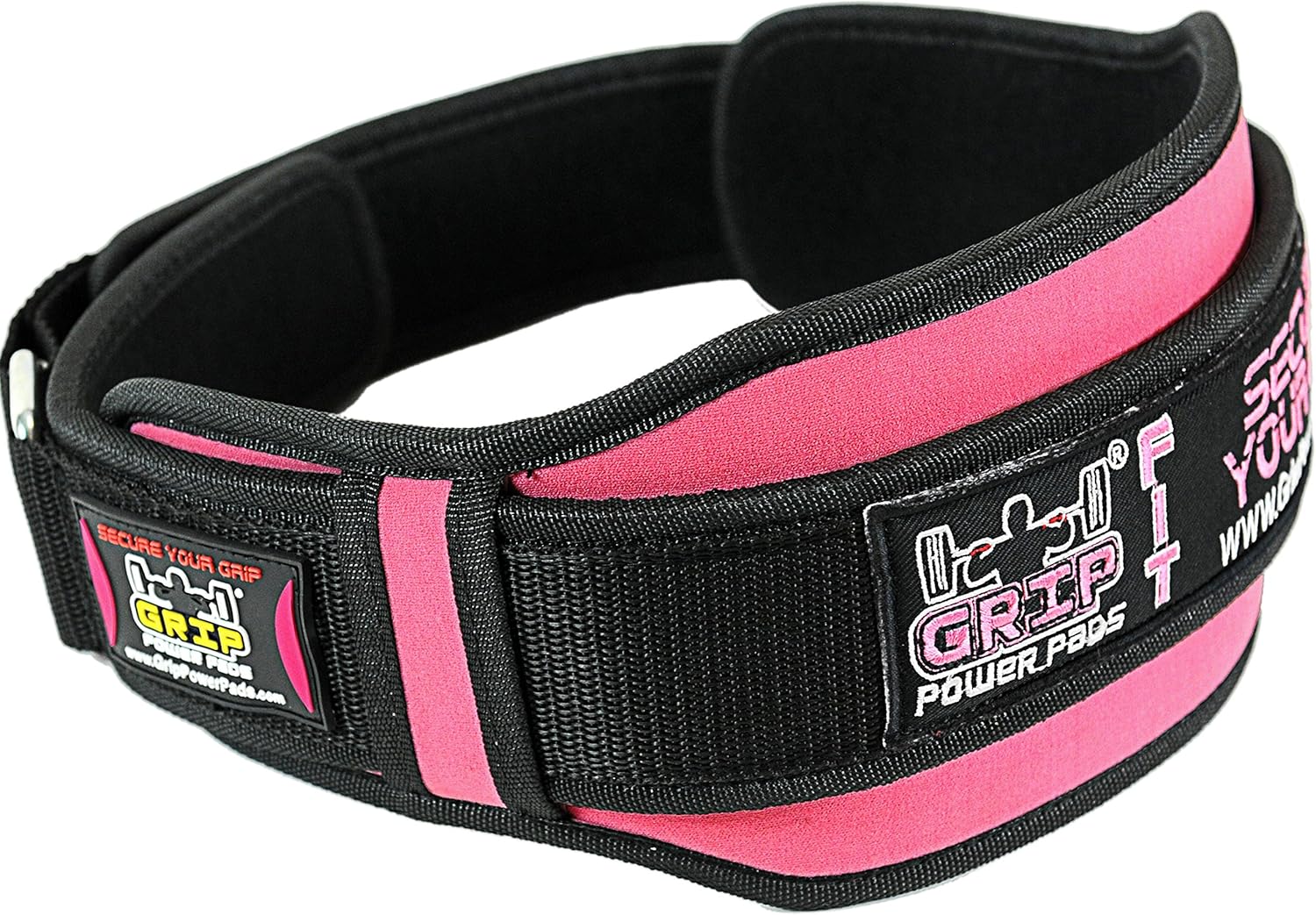 Women's Grip Power Pads Weightlifting PRO Belt - 5" Wide Back Support for Olympic Lifting, Bodybuilding, and Squats