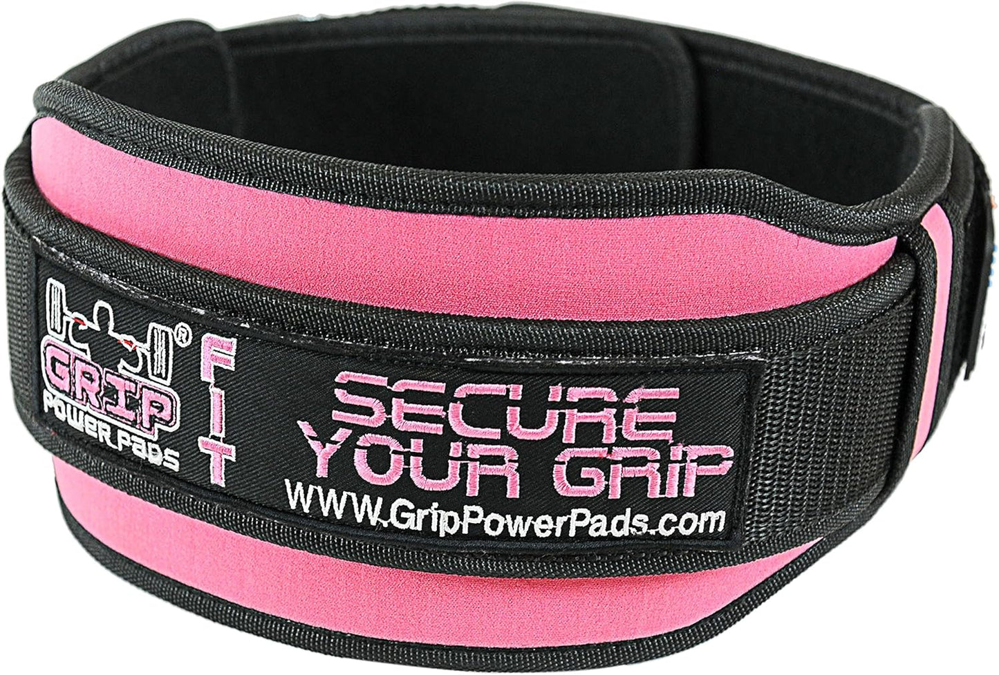 Women's Grip Power Pads Weightlifting PRO Belt - 5" Wide Back Support for Olympic Lifting, Bodybuilding, and Squats