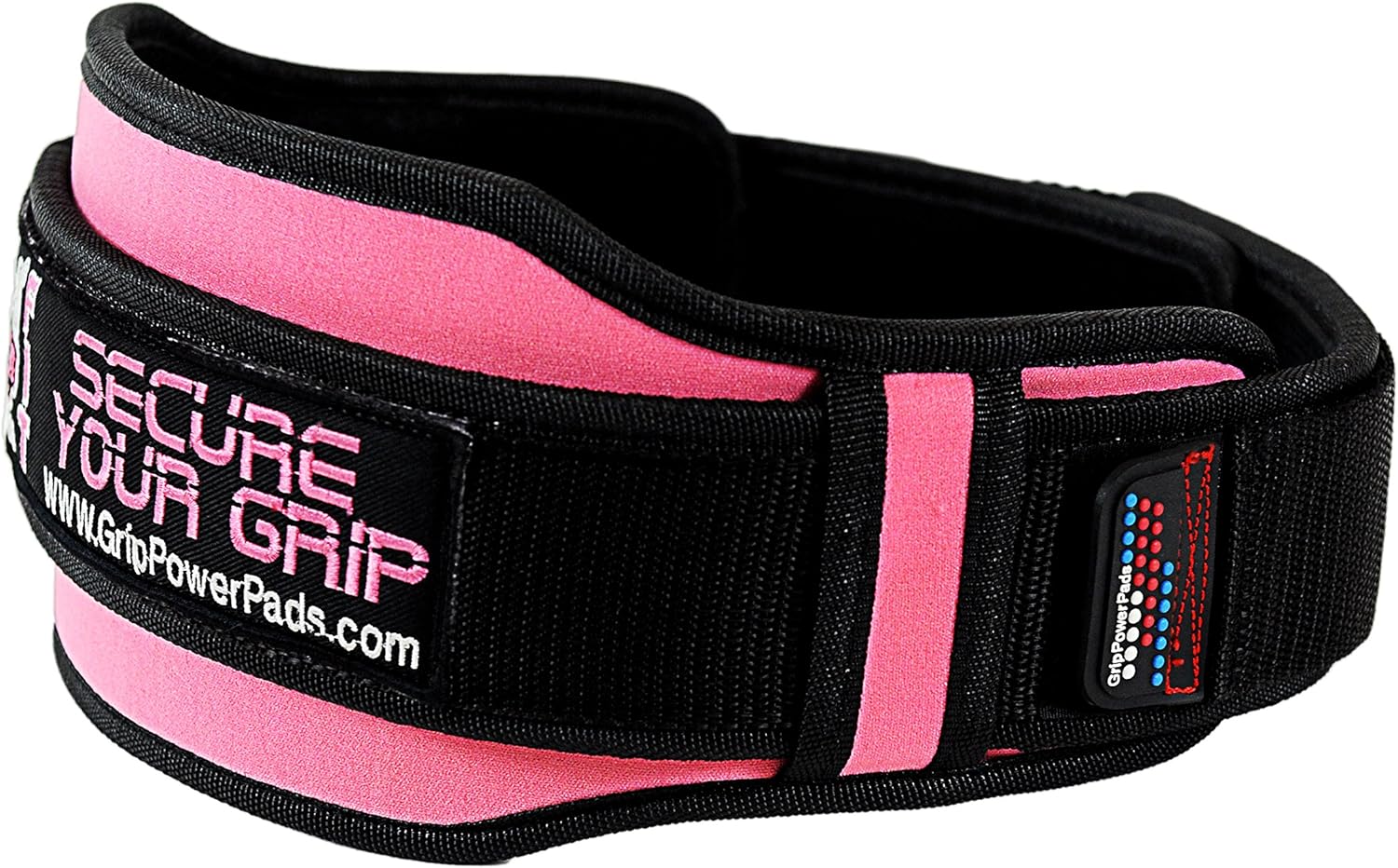 Women's Grip Power Pads Weightlifting PRO Belt - 5" Wide Back Support for Olympic Lifting, Bodybuilding, and Squats