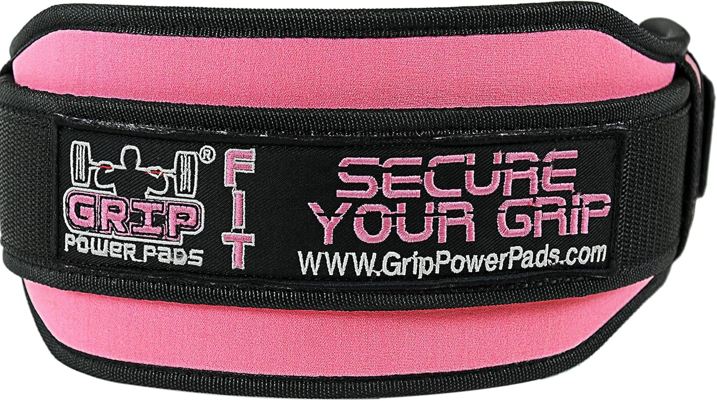Women's Grip Power Pads Weightlifting PRO Belt - 5" Wide Back Support for Olympic Lifting, Bodybuilding, and Squats