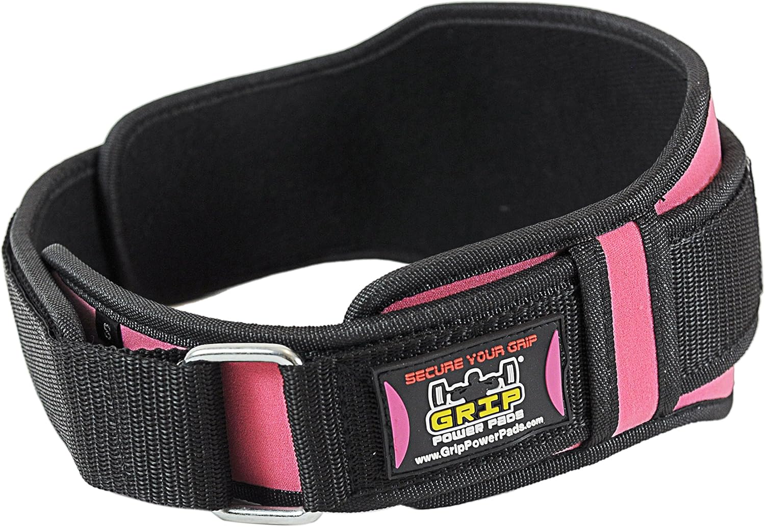 Women's Grip Power Pads Weightlifting PRO Belt - 5" Wide Back Support for Olympic Lifting, Bodybuilding, and Squats